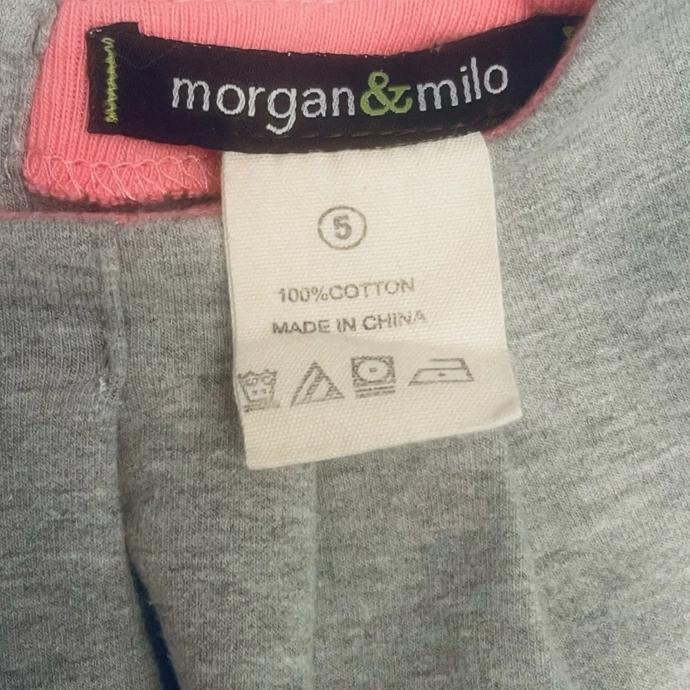 Morgan & Milo Girls 100% Cotton Gray Stripe Dress Size 5 - Picture 5 of 8